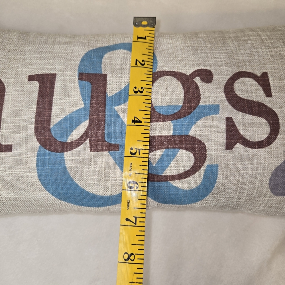 Decorative Gray Pillow with Hugs & Kisses Design - Picture 4 of 4